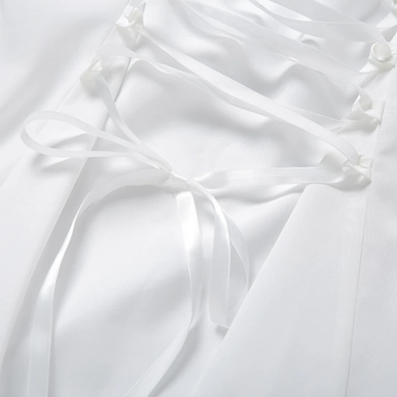 

Giyu European And American Fashion Women's 2021 New Style Square Neck Puff Sleeve Fungus Side Strap Temperament Slim Dress