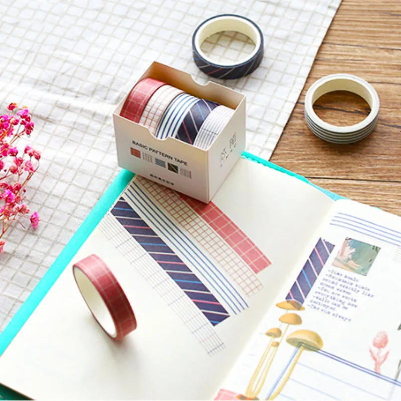 5 шт./лот набор декоративного скотча Васи для маскировки и скрапбукинга бумажный