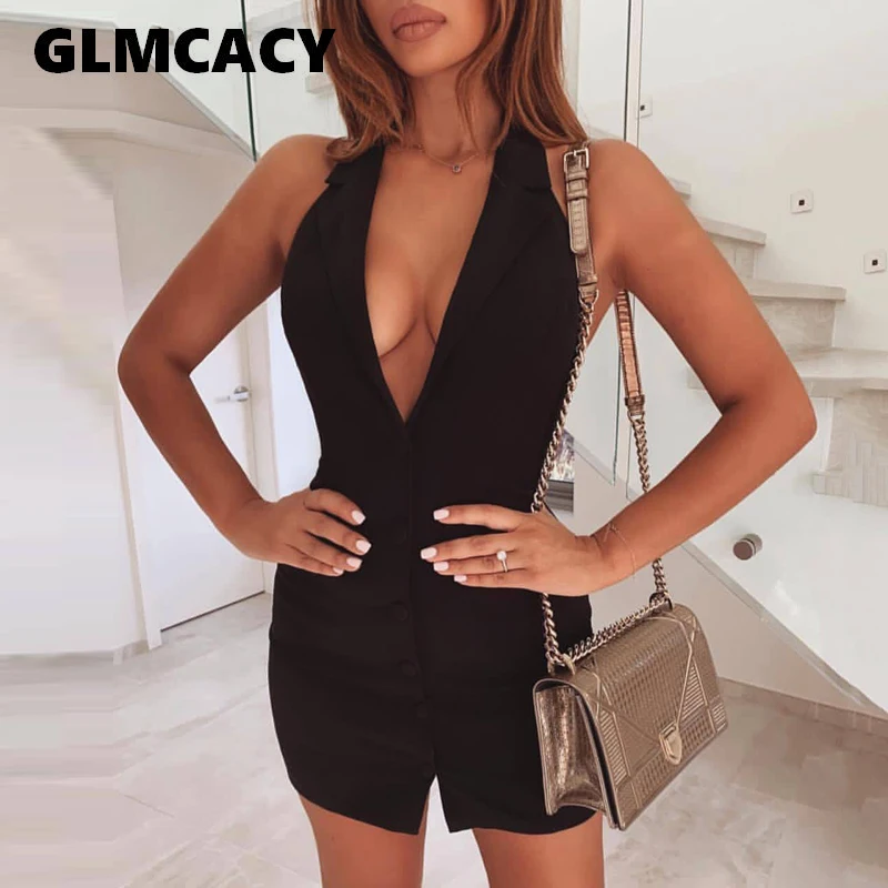 Женское облегающее платье без рукавов офисное жилет с отложным воротником и