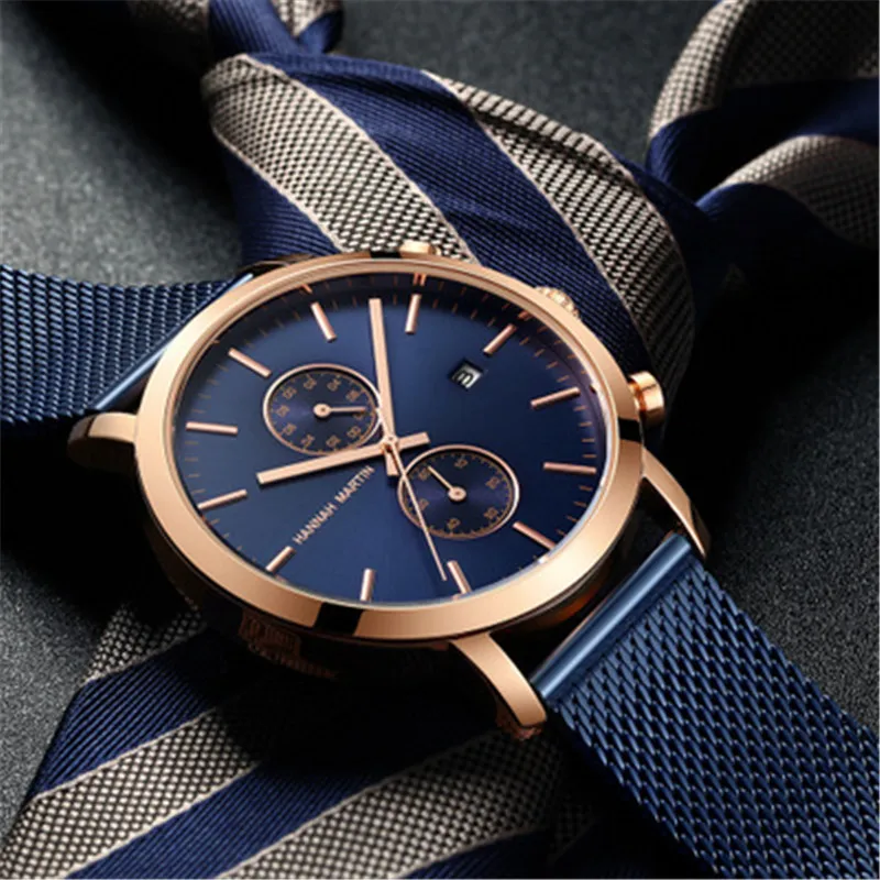 

Reloj Hombre New Fashion Design Waterproof Ultra-thin Stainless Steel Mesh Brand Men Watches Top Brand luxury Quartz Male