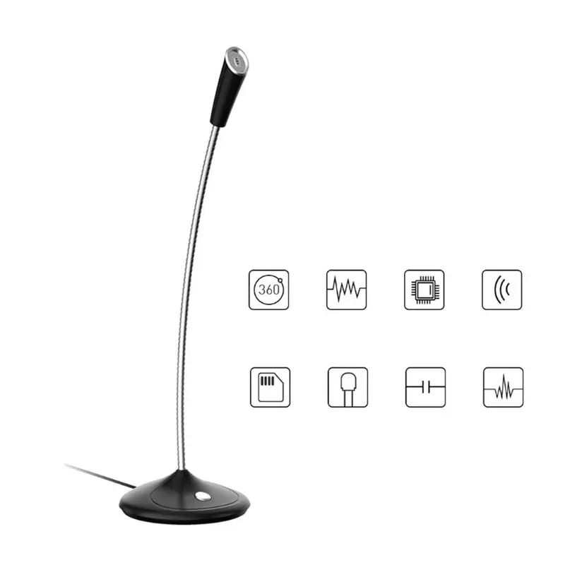

360 Degree Adjustable Computer Mic Metal Pine Gaming Microphone for Desktop PC