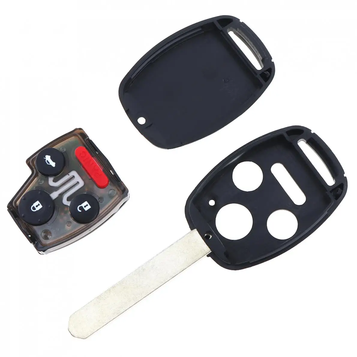 2pcs/lot 4 Button Keyless Entry Remote Car Key Fob Shell Clicker with Chip Uncut Blade for 2003 2004 2005 2006 2007 Honda Accord |