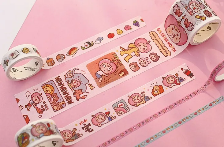 1 Набор Kawaii Lazy Girl васи клейкая лента DIY Скрапбукинг наклейка этикетка маскирующая лента корейские канцелярские принадлежности Школьные принадлежности