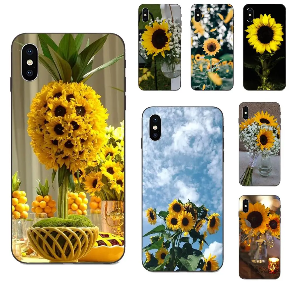 Защитный подсолнух цветок Мягкий Силиконовый ТПУ черный розничная продажа Новая