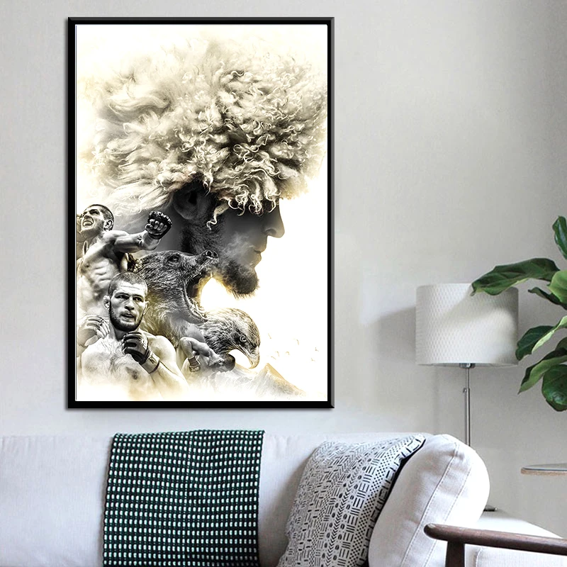 Смешанные боевые искусства Khabib Nurmagomedov плакат винтажное боксерское кольцо