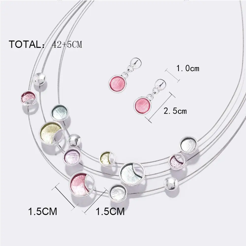 Ожерелье женское многослойное эмалированное круглое из сплава|Колье| |