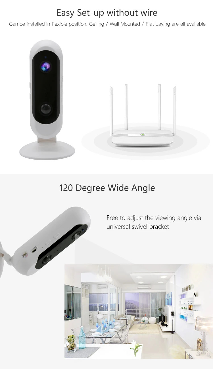 Камера видеонаблюдения на солнечной батарее 1080P 2 МП Wi Fi с водонепроницаемой