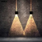 Современные Квадратные водонепроницаемые настенные светодиодные лампы, комнатное освесветильник для лестницы, инженерное освесветильник для крыльца, сада, белого и черного цвета