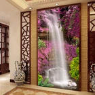 Фотообои на заказ, настенная бумага водопад Лебедь розовый цветок гостиная прихожая настенная живопись Домашний декор настенная бумага 3D