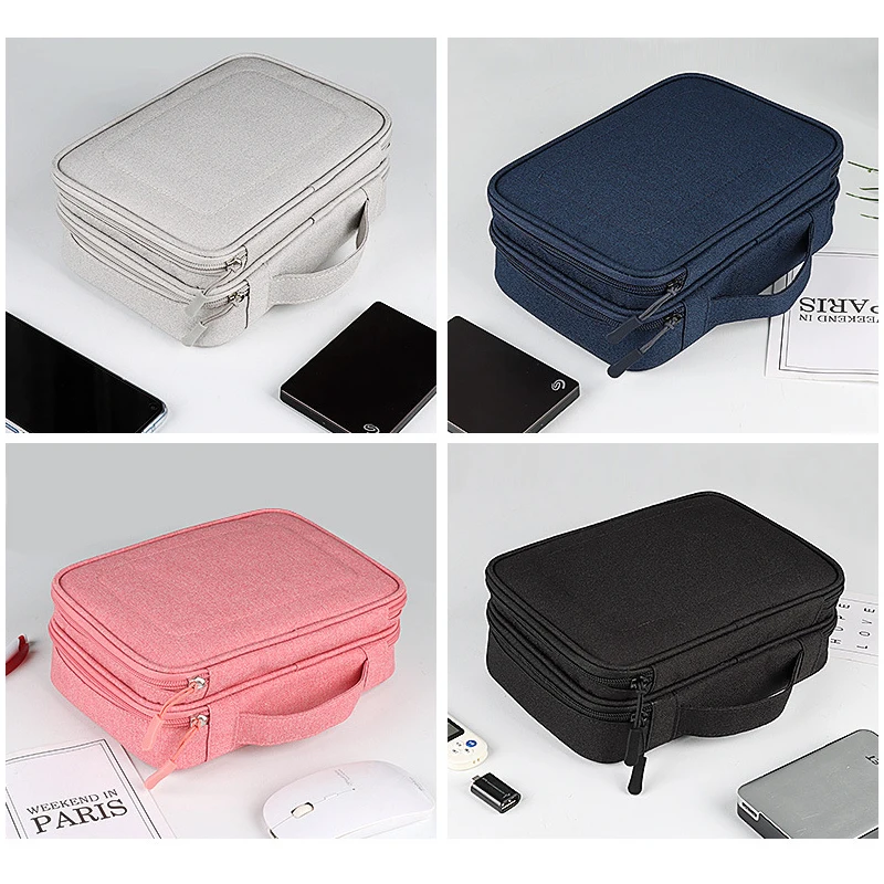 

Cable Organizer Bag Travel Cable Storage Bag Portable Double-Layer Multi-Function Headphones Case Wire Organizer Digital Pouch