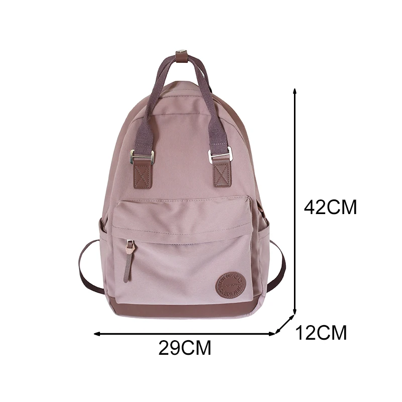 

School Bag for Women Kawaii Style Female Shoulder Bags Harajuku Teenage Girls Backpacks Solid Nylon Handbags Students Travel Bag