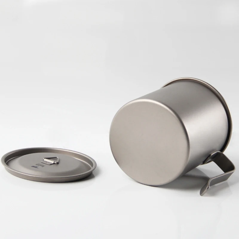 Ультралегкая титановая чашка для воды Keith однослойная кемпинга с крышкой уличная