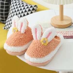 Womens Home Bedroom Slippers Warm Lining Cozy Memory Foam Slides Non-Slip Platform Shoes Short Plush Couple Mute Soft Slippers