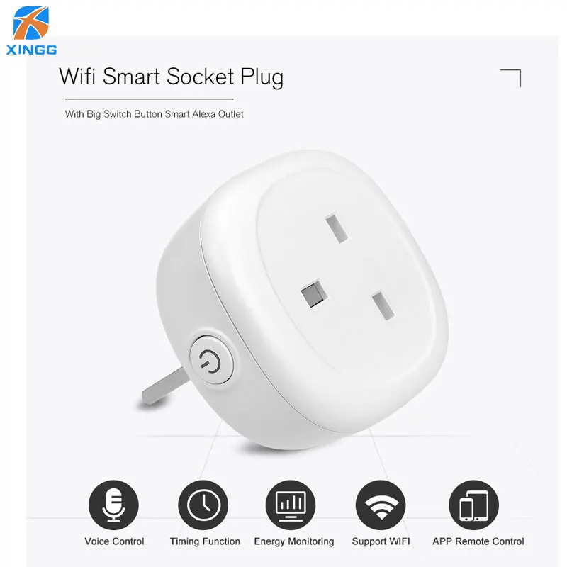 Умная розетка Wi-Fi голосовое управление таймер монитор британская работает с