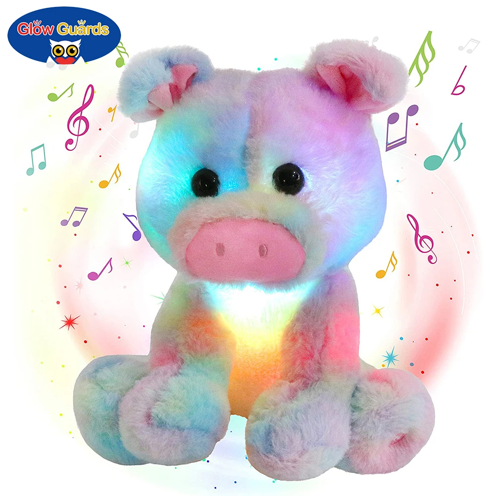 

Glow Guards Musical Light-up Stuffed Animals Pig LED Farm Animals Plush Toy with Night Lights Lullabies Birthday Gifts for Kids