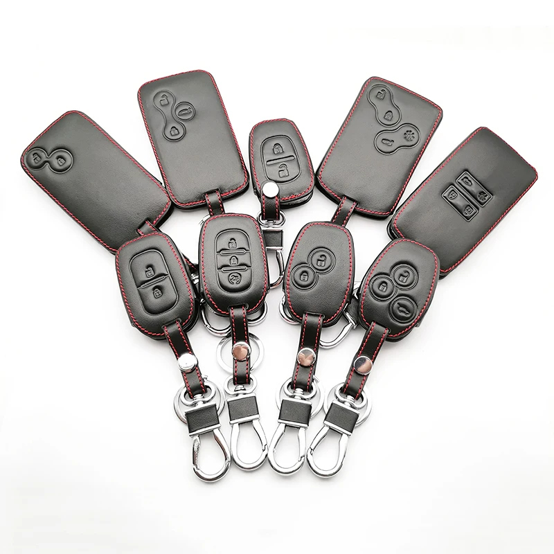 Высокое качество 100% кожаный чехол для автомобильных ключей Renault Megane Clio Logan Kadjar на