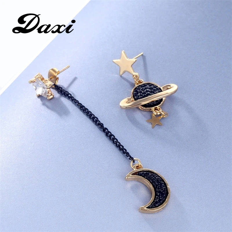 Асимметричные Серьги DAXI в форме звезды и Луны женские модные корейские