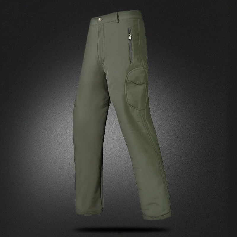 Мужские зимние водонепроницаемые флисовые брюки камуфляжные тактические с