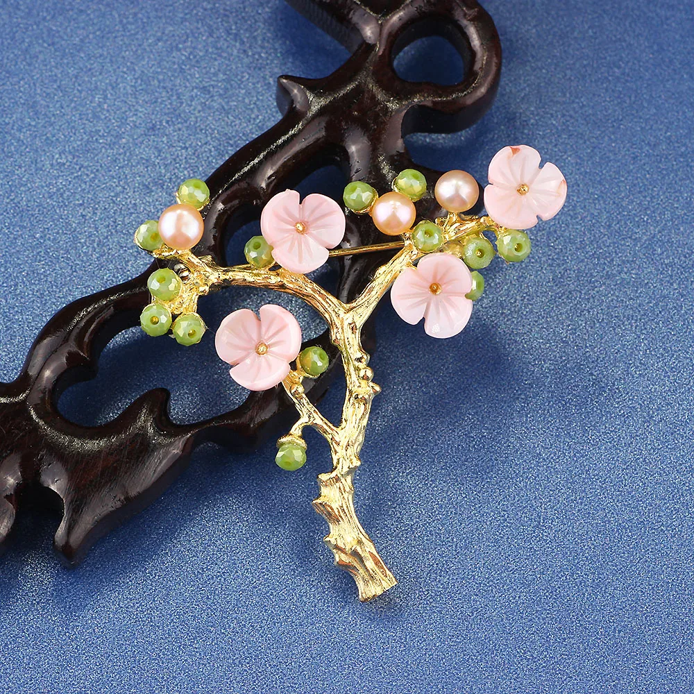 Женская Брошь с пресноводным жемчугом эксклюзивный дизайн | Украшения и