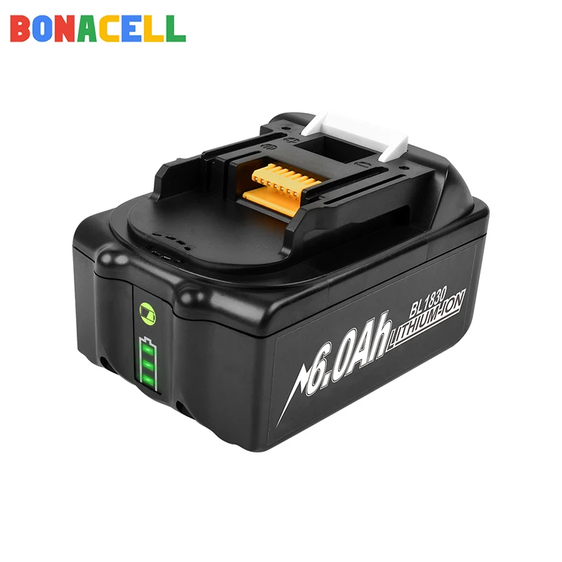 Перезаряжаемый литий-ионный аккумулятор Bonacell BL1860 18 в 6000 мАч для Makita BL1840 BL1850 BL1830