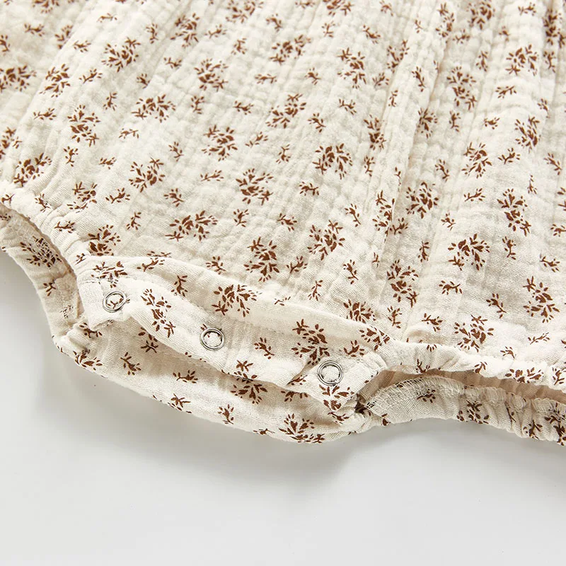 Милый комбинезон из хлопка и льна с длинным рукавом Цельный Наряд в Корейском