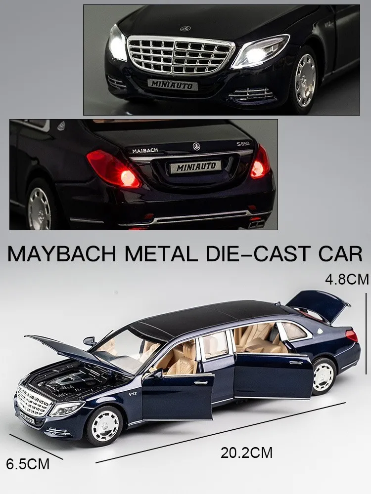 1/32 Maybach литая под давлением Металлическая Модель сплав Высокая симуляция автомобиля 6 дверей открывающийся подарок на день рождения инерционные игрушки для детей hotwheeling