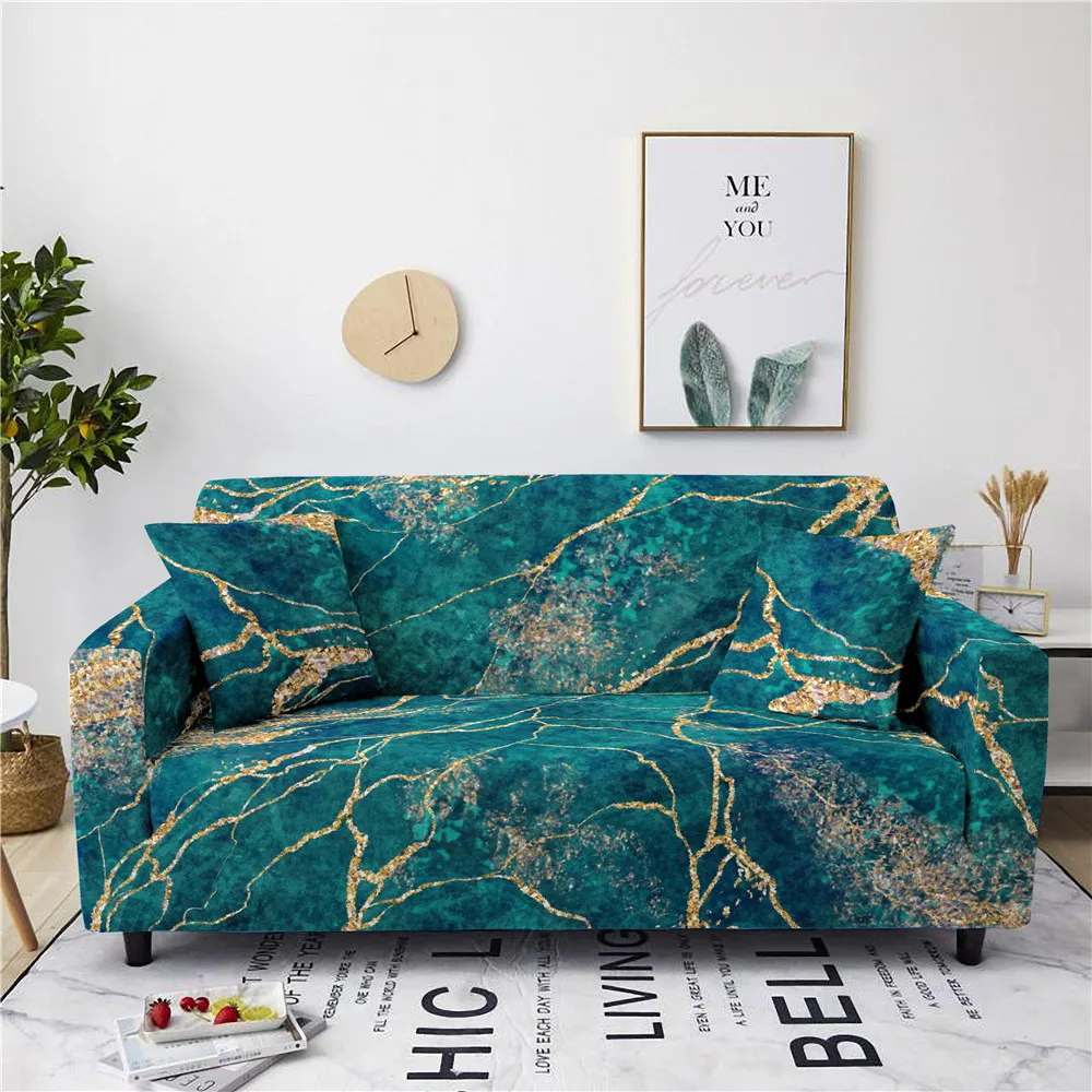 Мраморные растягивающиеся Чехлы на диван защита мебели полиэстеровый чехол для