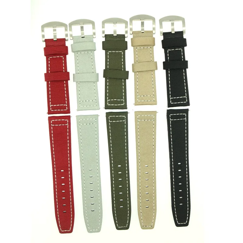 

22 MM Nylon+Leather Watch Band Strap for Samsung Gear S3 Classic / Frontier / Gear 2 R380 / Neo R381 / Live R382