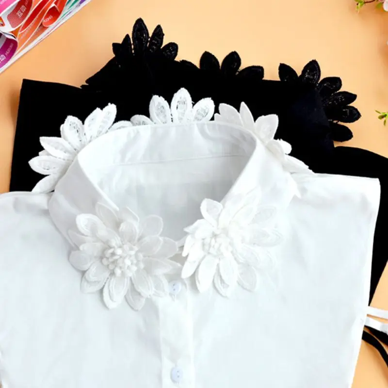 Женская Классическая однотонная Шифоновая Блузка ручной работы с вышитыми