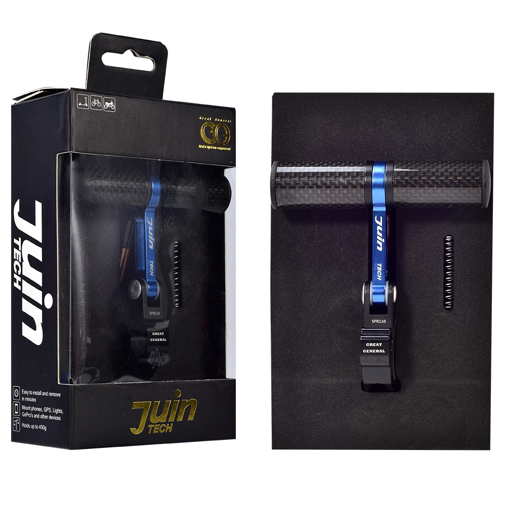 

JUIN TECH ABS Bicycle Handlebar Extender Damper Lengthen Mount CNC Lightweight Aluminum Alloy Carbon Fiber Expansion Lamp Holder