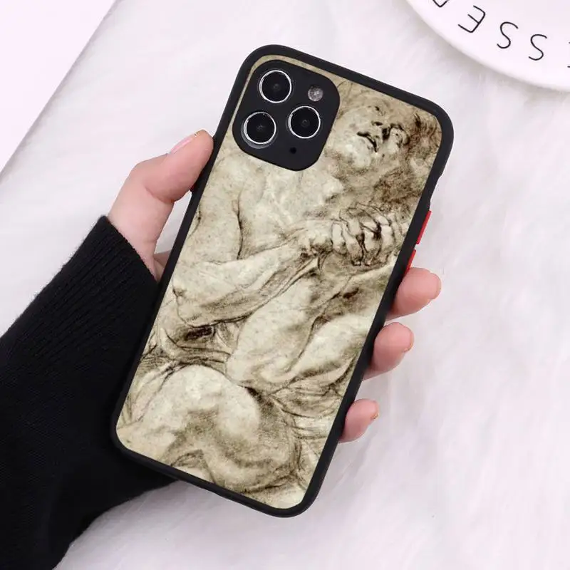 

Italy Leonardo Da Vinci Phone Case Matte Transparent for iPhone 7 8 11 12 s mini pro X XS XR MAX Plus cover funda