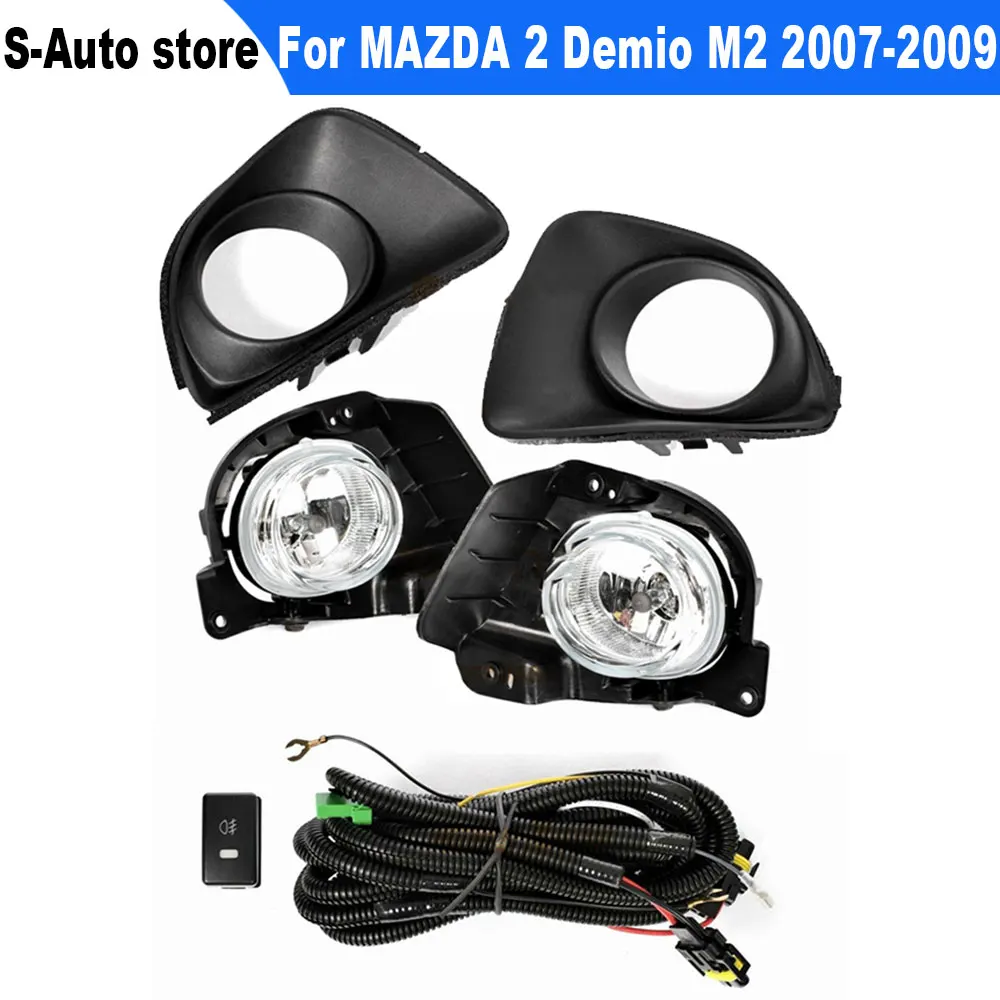 

Car Front Bumper Fog Light Set Fog Lamp With Halogen H11 Wiring Switch Harness Set For MAZDA 2 Demio M2 2007 2008 2009
