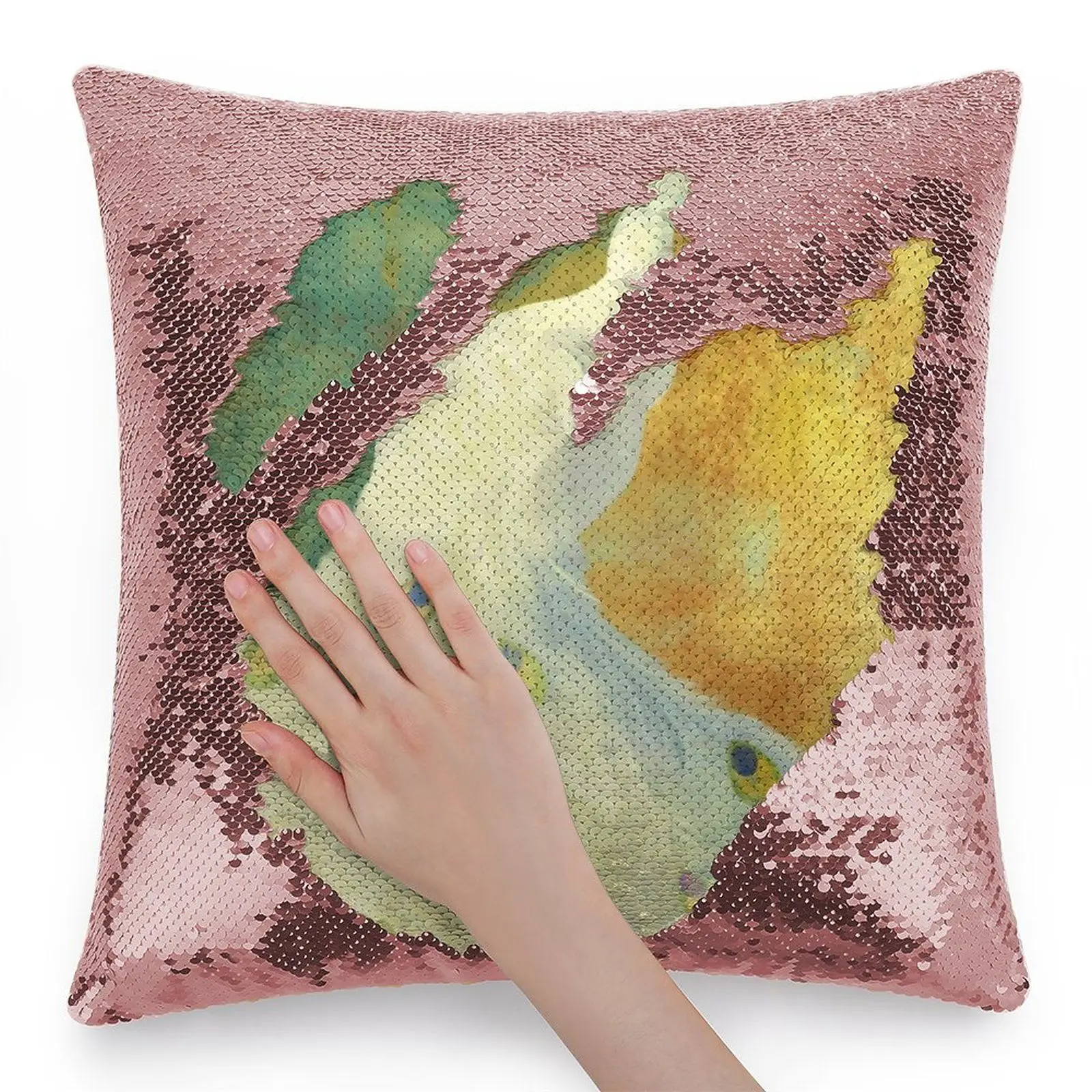 Чехол с павлиньими пайетками и белой подушкой чехол для дивана декоративный