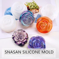 snasan 3d flower necklace pendant silicone mold for jewelry making resin jewelry tool uv epoxy resin molds decorative craft