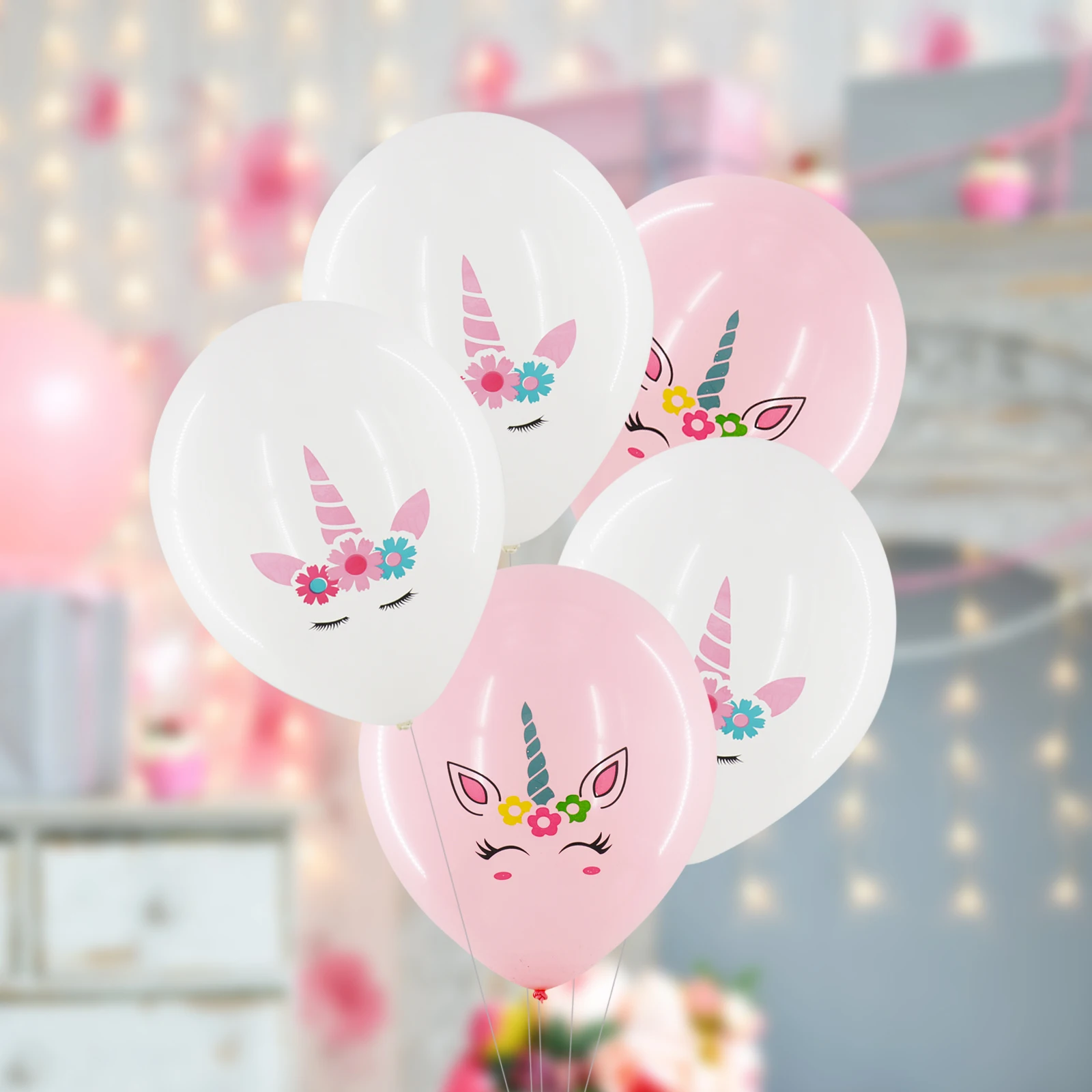 Розовый Единорог 1st на день рождения вечерние украшения дети латексные шары Рог
