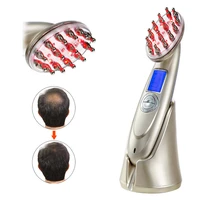 electric laser hair growth comb nano anti hair loss therapy comb infrared led red light vibration massage hair care tool