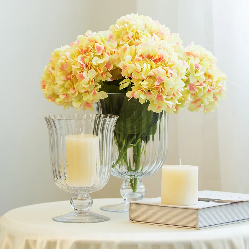 Прозрачная стеклянная ваза Ins креативная в европейском стиле с высокой ножкой