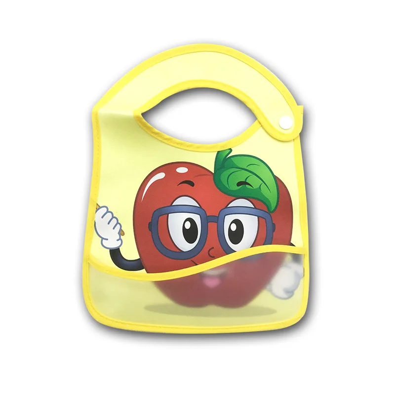 

Baby Bibs PU Front Pocket Anti Dirty Waterproof Towel Cute Fruit Cartoon