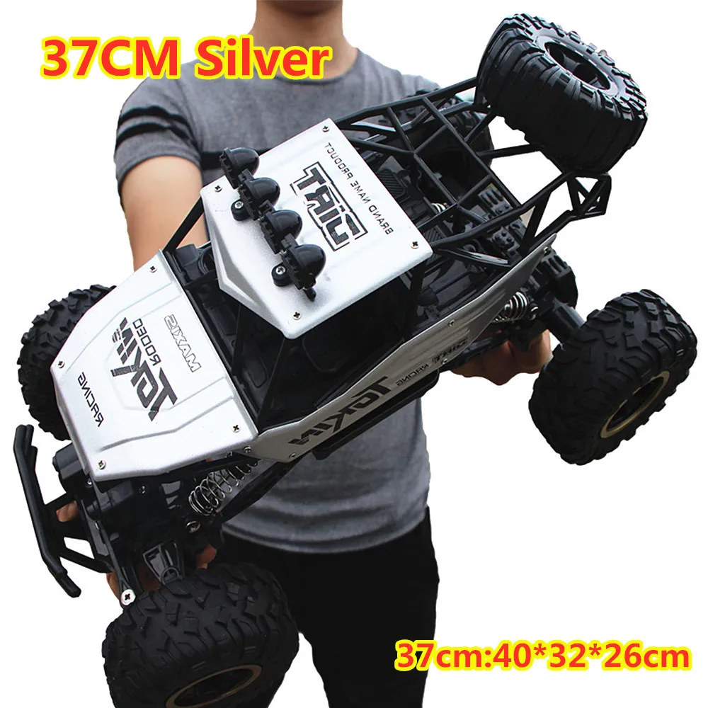 37CM Silver Радиоуправляемый автомобиль 4WD альпинистский автомобиль 4x4 Двойной Мотор привод Bigfoot автомобиль пульт дистанционного управления модель внедорожника Игрушки для мальчиков Детский подарок - Цвет: 37CM Silver