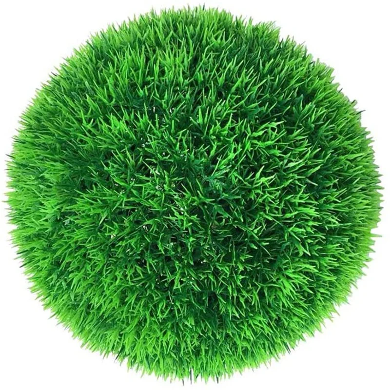 

2PCS 11 Inch Artificial Grass Ball Round Topiary Plants For Home Garden Front Patio Planter Deck Indoor Decor
