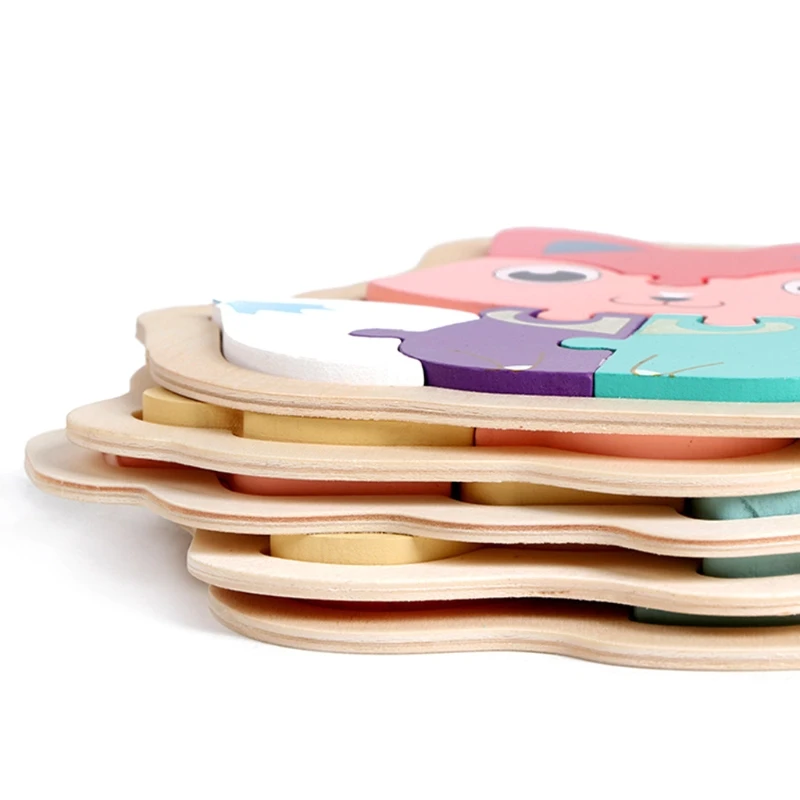 

6 Patterns Brain Developmental Jigsaw Puzzle for Baby Toddlers Wooden Puzzle Sticks Educational Preschool Stacking Toys H3CD