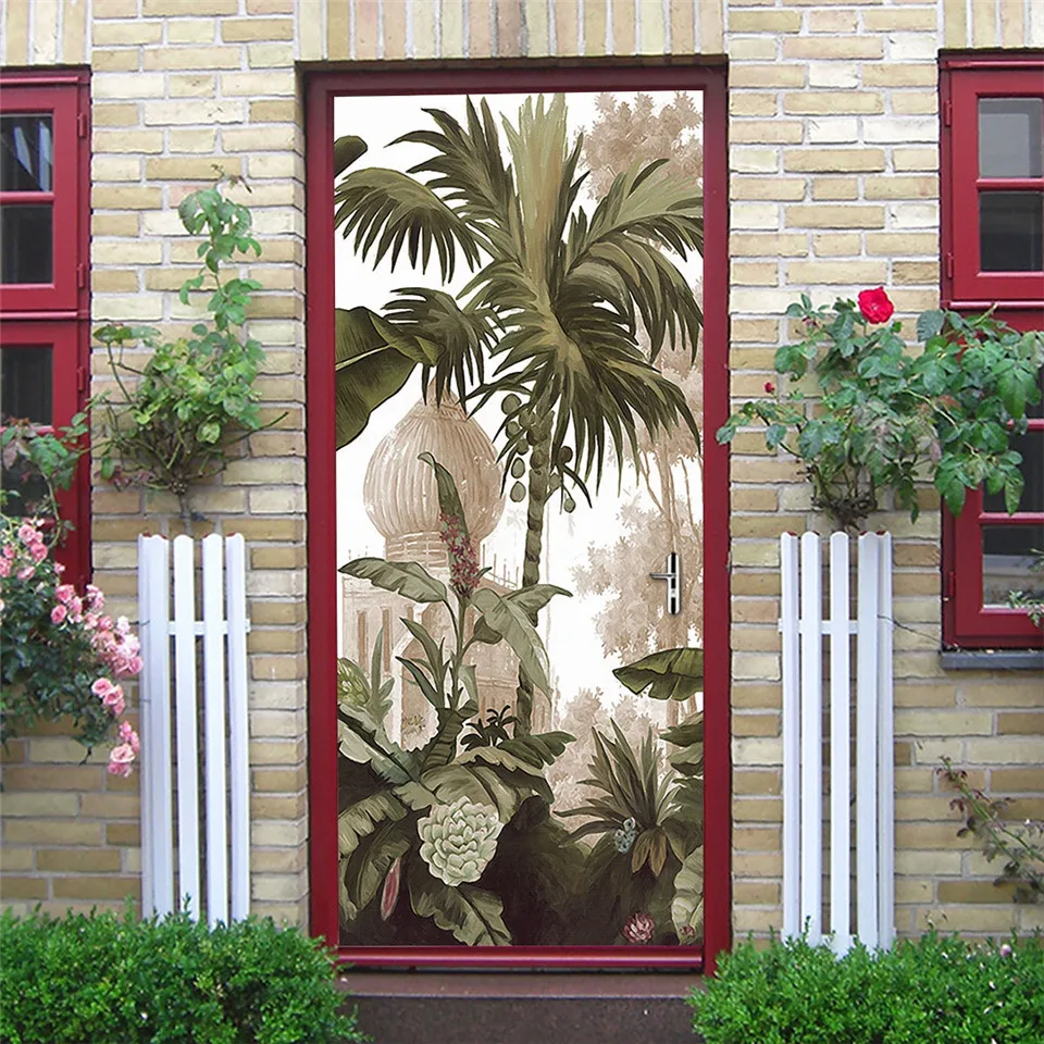 Самоклеящиеся водонепроницаемые виниловые наклейки на двери 2 шт./компл.|Дверные