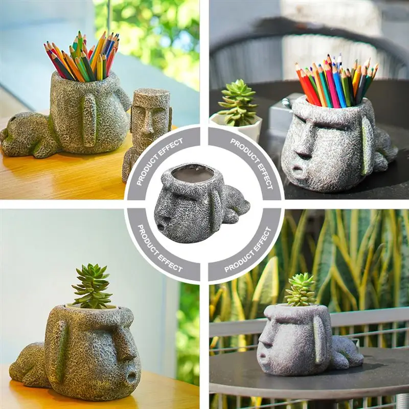 

Resin Funny Statue Pen Holder Creative Plant Container Pen Brush Container