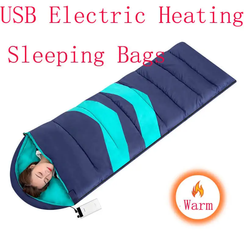 

(190 + 30)* 75 см зимний спальный мешок с электрическим подогревом USB водонепроницаемые теплые зимние спальные мешки для кемпинга