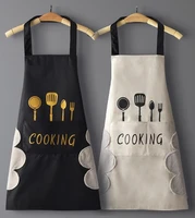 hand wiping kitchen household cooking apron men women oil proof waterproof adult waist fashion coffee overalls wipe hand apron