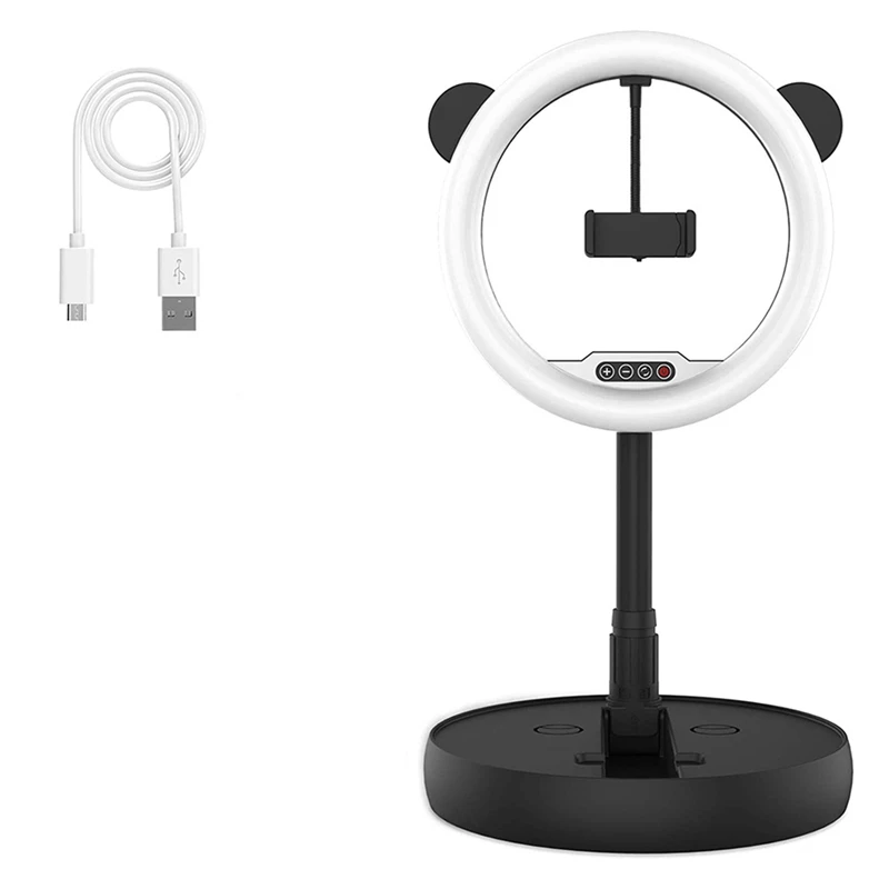 

Portable Desk Makeup Ring Light For Live Streamingmakeup/ Video/Photography, 3 Color Modes &10 Brightness