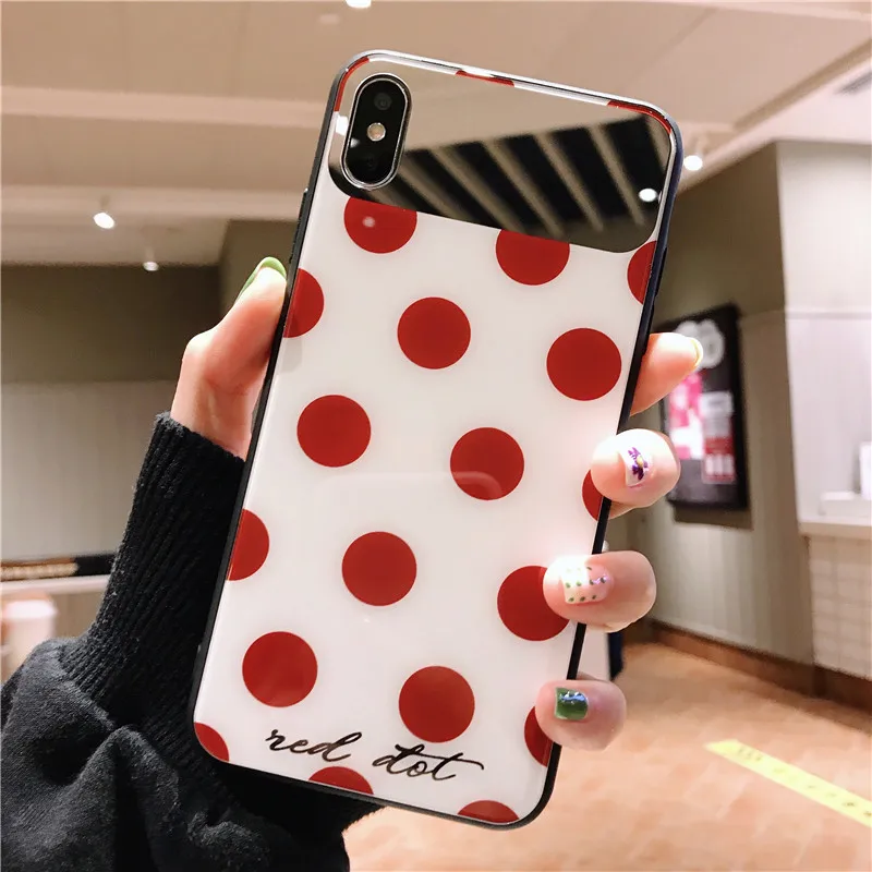 Роскошный косметический зеркальный чехол для iPhone X XR XS MAX 7 8 Plus TPU + PC задняя крышка