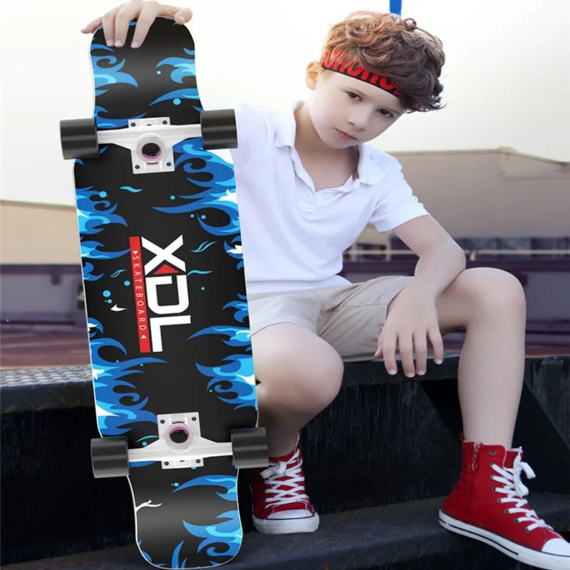 

Longboard Beginner Skateboard Flashlight Teenagers Double Rocker Dance Skateboards Surfskate Deck Kaykay Sports Equipment BI50SB