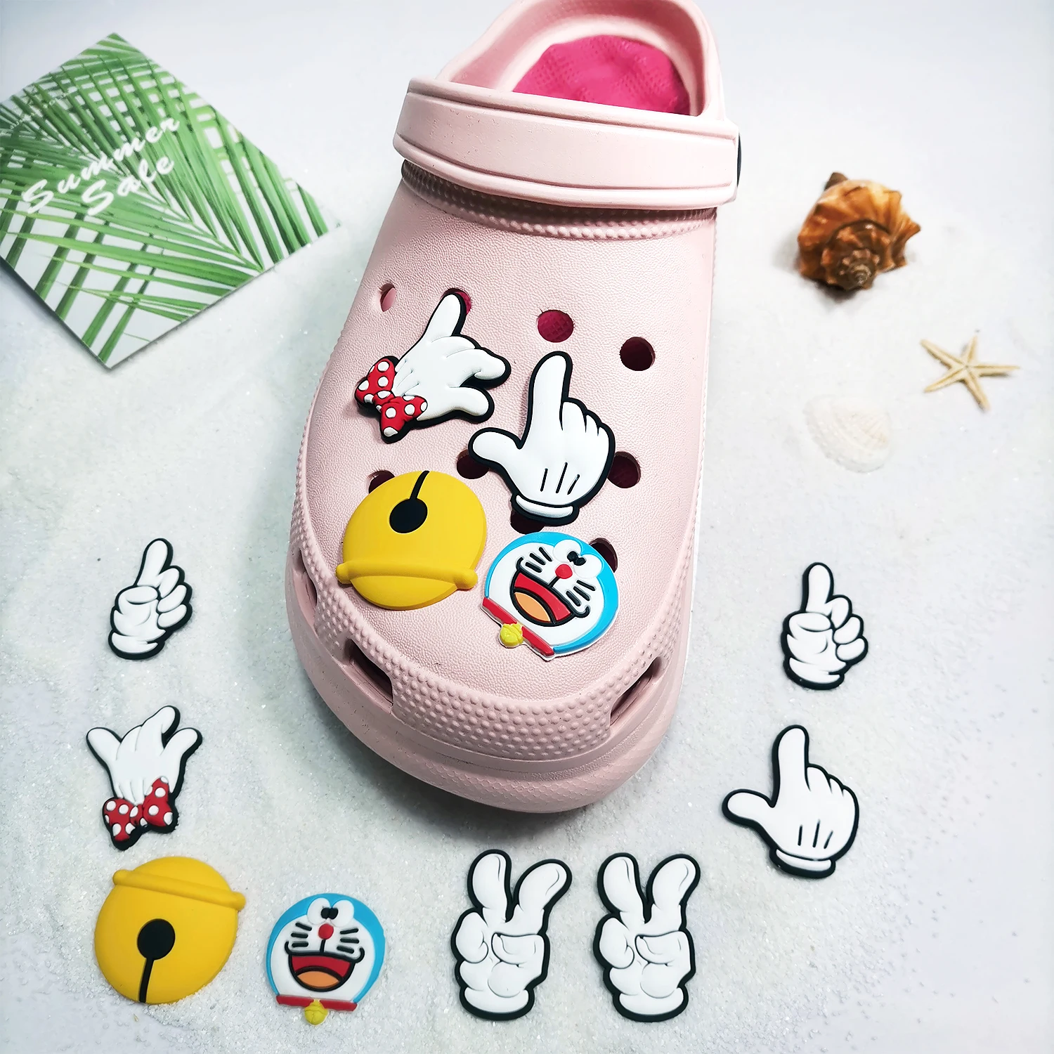 

1 Pcs Cartoon Hand Shoe Charms The Way Gestures Lovely Hand Shoe Ornament New Styling for Croc Jibz Sneakers