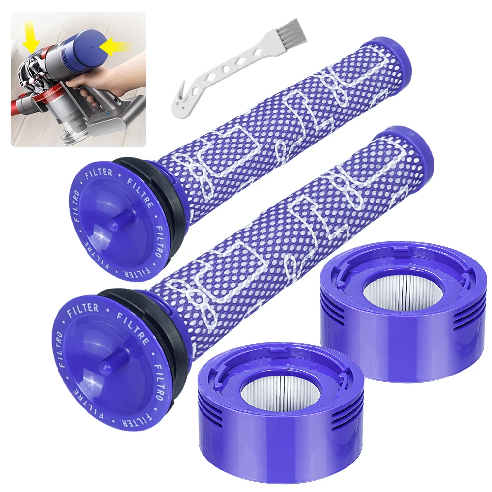 

Pre-Filters and HEPA Post-Filters Kit For Dyson V8 V7 V6 Vacuum Cleaners Filter Accessories Replacements Compatible Washable